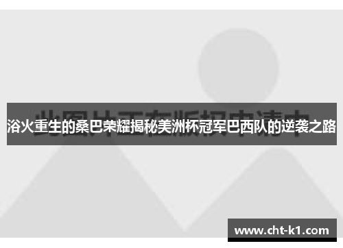 浴火重生的桑巴荣耀揭秘美洲杯冠军巴西队的逆袭之路